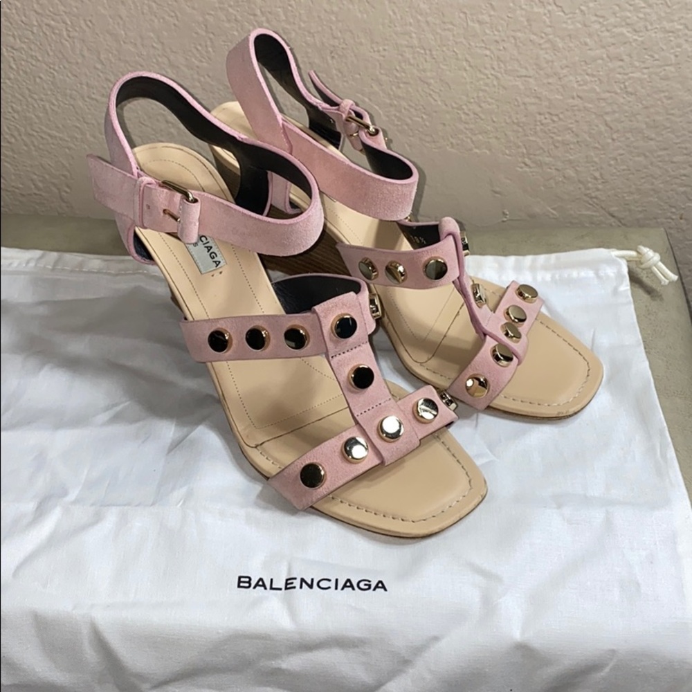 Balenciaga light pink studded wedge 38.5 - US8.5 - Picture 4 of 11